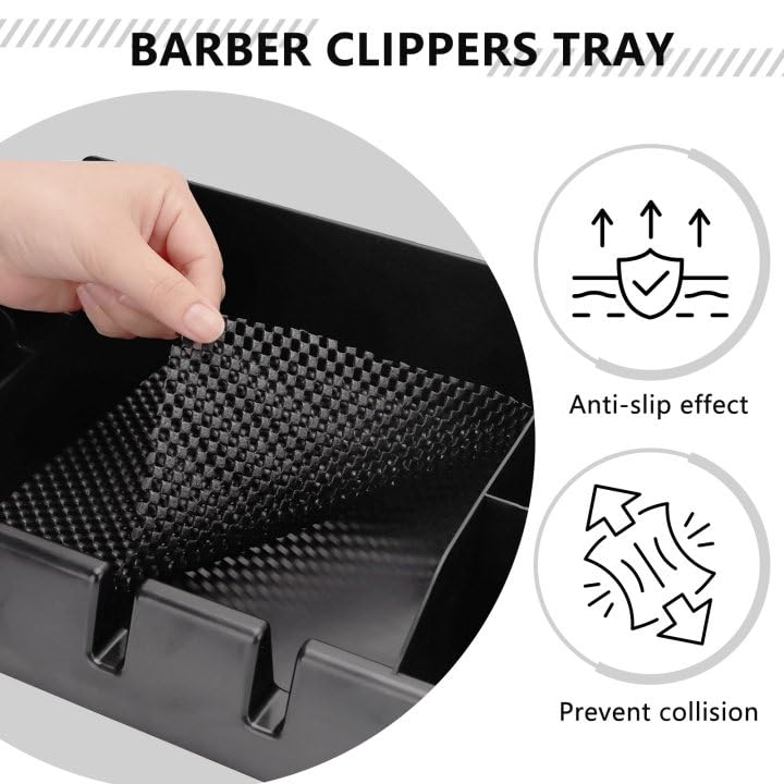 BarberTop Barber Clippers Tray Station Hair Trimmer Holder Multifunctional Razors Case Stylist Hairdressing Combs Clips Scissors Holder(12.87" X 8.9") - Image 5